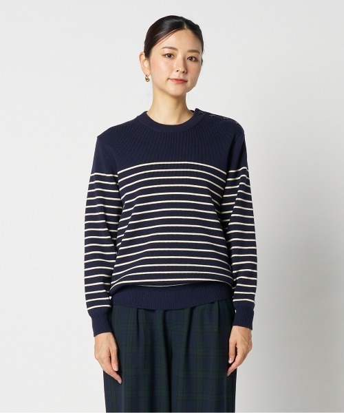 Letroyes（ルトロワ） tシャツ MARINE BORDER KNIT レディース