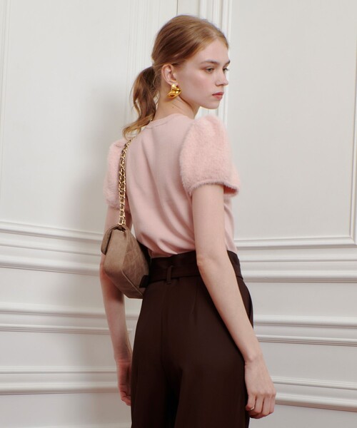 「LOULOU WILLOUGHBY」 半袖ニット 2 オフホワイト レディース_画像9