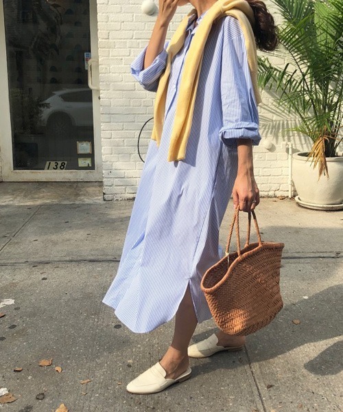 「Chaco closet」 シャツワンピース FREE ピンク レディース_画像5