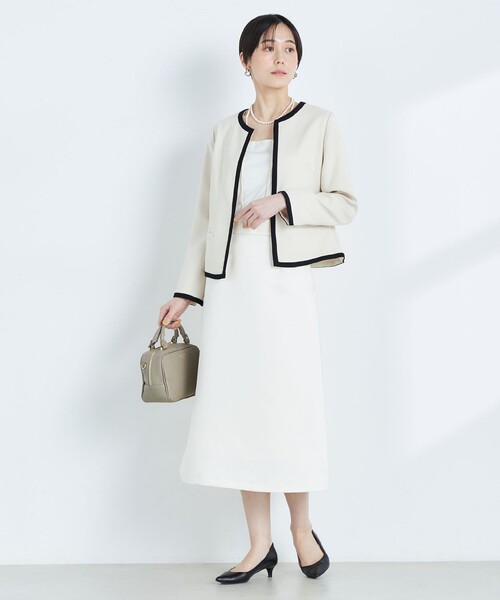 Nolley's ノーカラージャケット ホワイト 38 レディースファッション 「NOLLEY'S」 ノーカラージャケット 38
