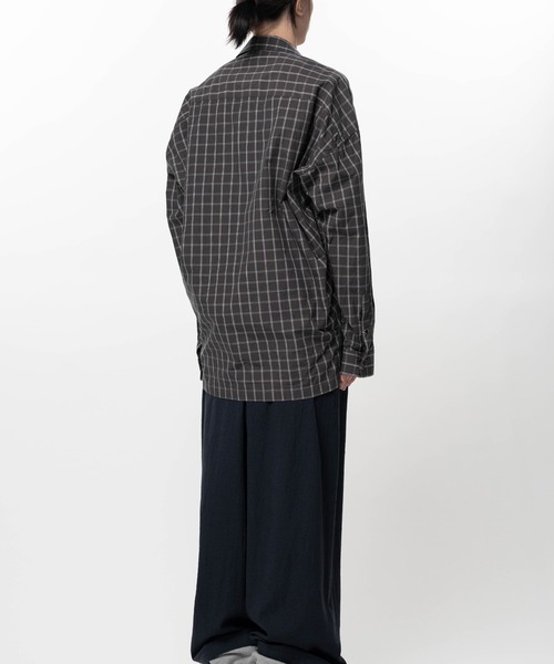 シャツ Embellished Sticker Long Sleeve Check Shirt メンズの画像