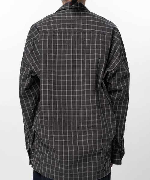 シャツ Embellished Sticker Long Sleeve Check Shirt メンズの画像