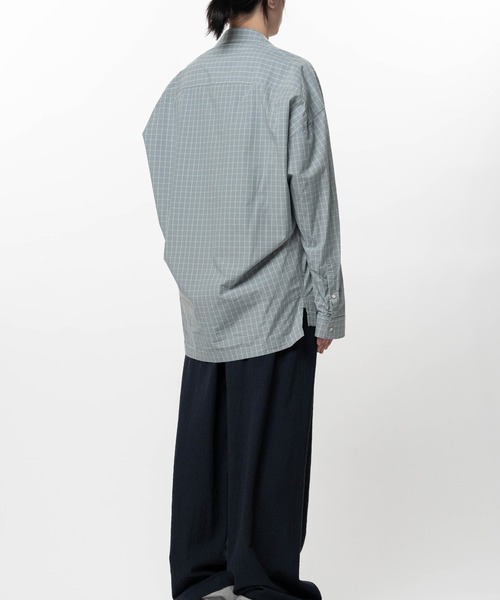 シャツ Embellished Sticker Long Sleeve Check Shirt メンズの画像