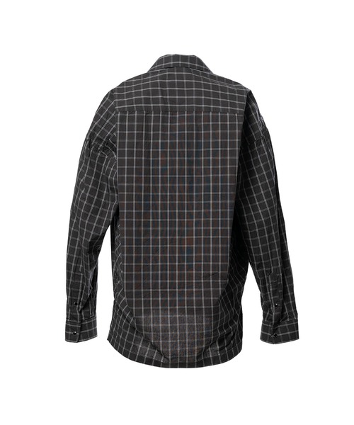 シャツ Embellished Sticker Long Sleeve Check Shirt メンズの画像