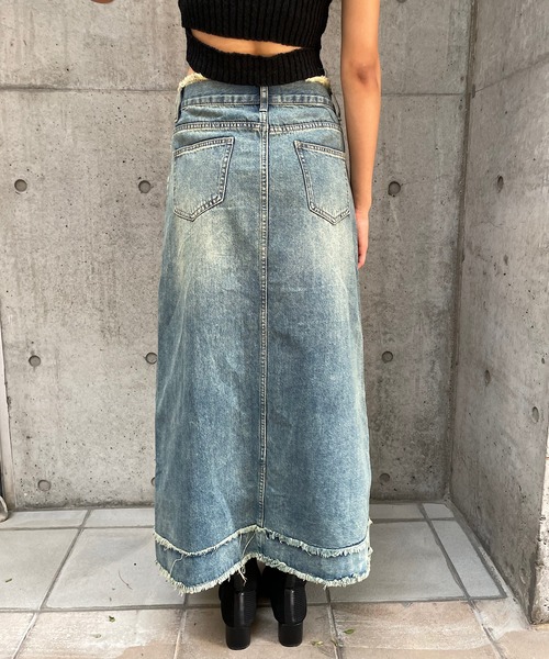 「ROGER AND RAW」 デニムスカート SMALL ブルー レディース_画像4