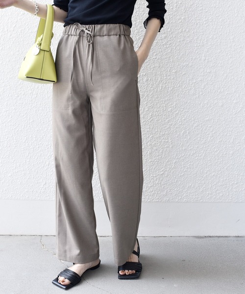 「SHIPS.me」 イージーパンツ L ブルーグレー レディース_画像3