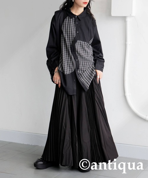 「antiqua」 長袖シャツ ONESIZE ブラック系その他 レディース_画像3