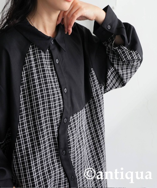「antiqua」 長袖シャツ ONESIZE ブラック系その他 レディース_画像4