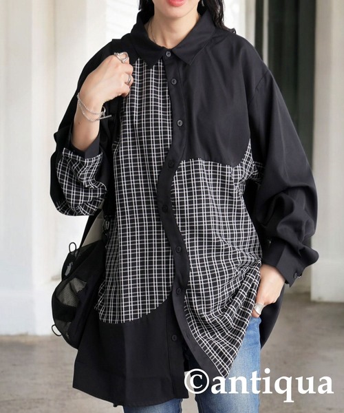 「antiqua」 長袖シャツ ONESIZE ブラック系その他 レディース_画像7