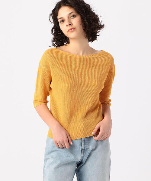 「GALERIE VIE」 半袖ニット S カーキ レディース_画像3