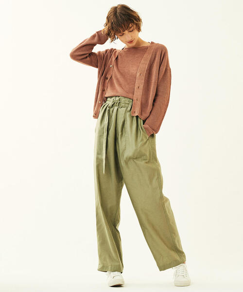 「GALERIE VIE」 半袖ニット S カーキ レディース_画像6