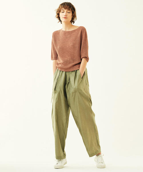 「GALERIE VIE」 半袖ニット S カーキ レディース_画像7