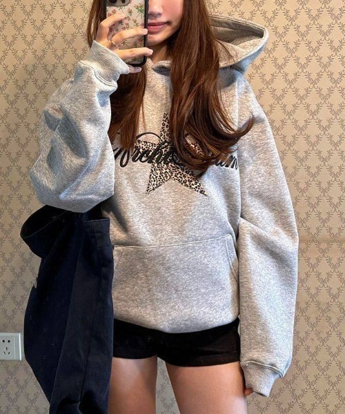 LACーVERT パーカー レオパードスターフーディー メンズ : ZOZOTOWN