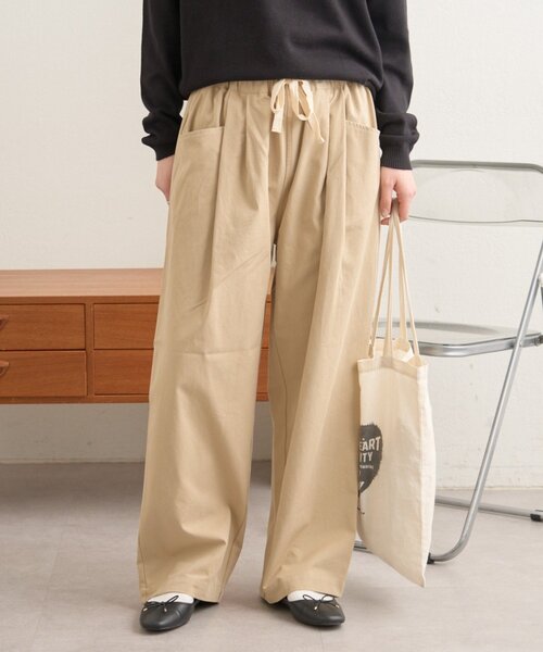 goa ベージュ ワイドレッグパンツ GEVACO（ゲバコ） ワイドパンツ パンツ 「GEVACO」L字ポケット