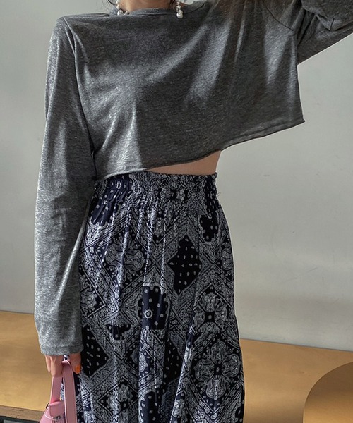 「VitaFelice」 「aroc」ロングスカート FREE ネイビー レディース_画像5