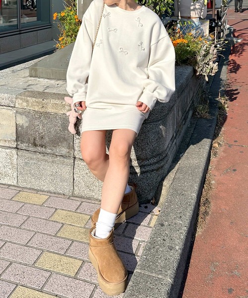 「Alley by w closet」 スウェットカットソー FREE チャコールグレー レディース_画像2