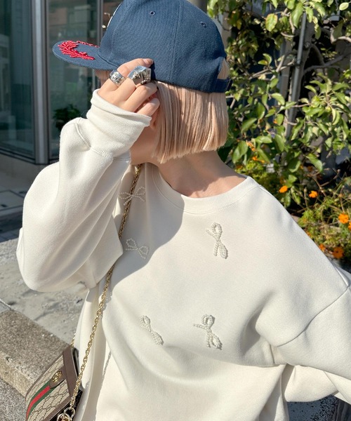 「Alley by w closet」 スウェットカットソー FREE チャコールグレー レディース_画像4