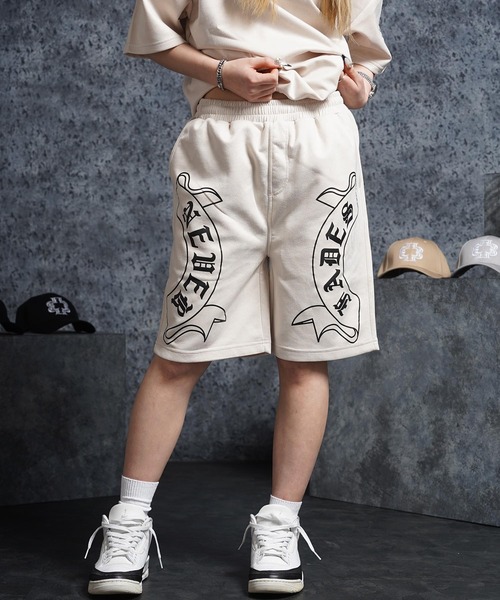 ワイドパンツ ハーフパンツ パンツ 短パン 「セットアップ可能