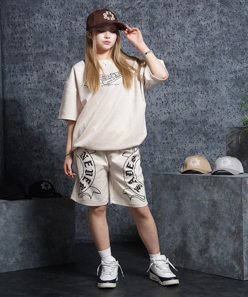 ワイドパンツ ハーフパンツ パンツ 短パン 「セットアップ可能