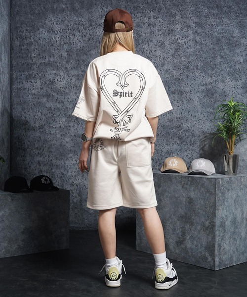 ワイドパンツ ハーフパンツ パンツ 短パン 「セットアップ可能