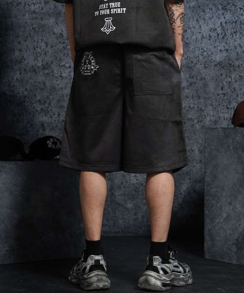 ワイドパンツ ハーフパンツ パンツ 短パン 「セットアップ可能