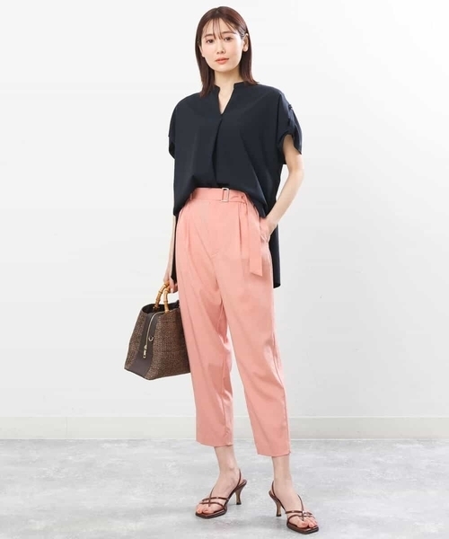 「MK MICHEL KLEIN」 スラックス 40 ネイビー レディース_画像2