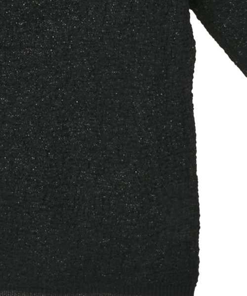 トップス CLANE W FACE FRILL KNIT CARDIGAN black CLANE（クラネ） カーディガン CLANE/クラネ/W FACE FRILL KNIT