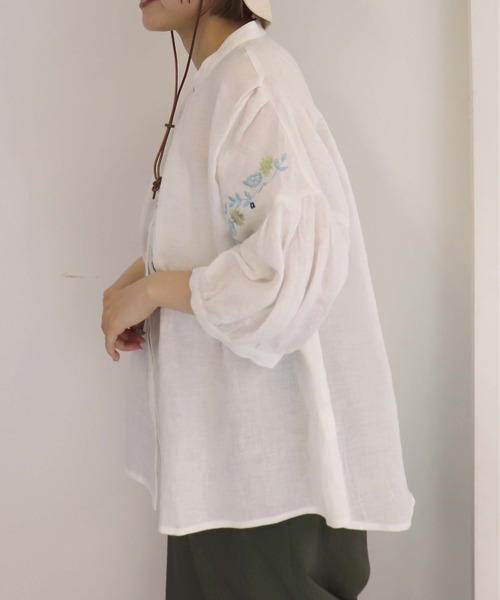「haupia」 半袖ブラウス MEDIUM ベージュ レディース_画像3