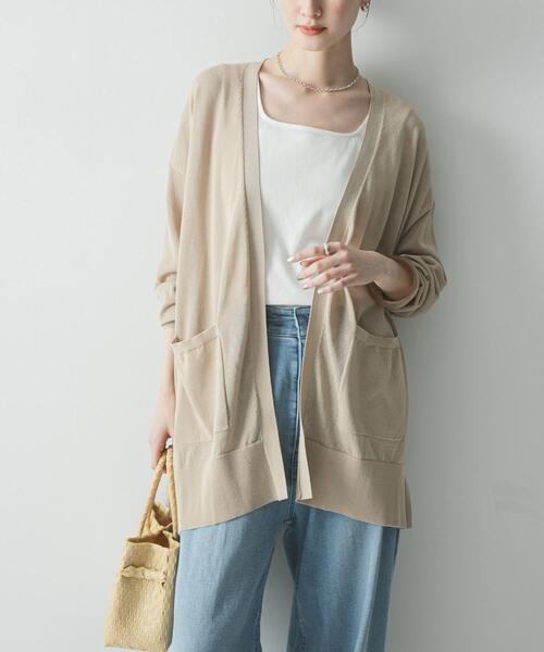 カーディガン UVカット加工ガウンカーディガン レディースの画像
