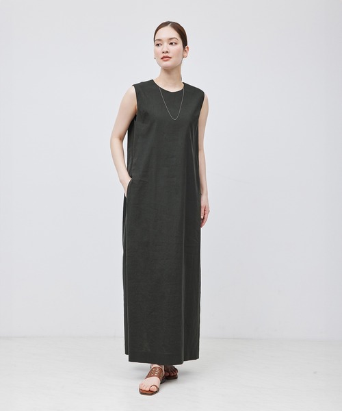 「ROPE'」 ノースリーブワンピース 36 ベージュ レディース_画像7