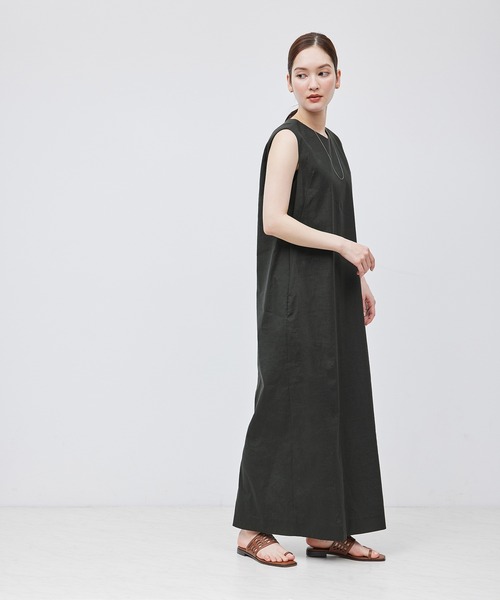「ROPE'」 ノースリーブワンピース 36 ベージュ レディース_画像8