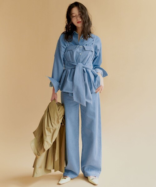 「23区」 デニムパンツ 38 ブルー レディース_画像8