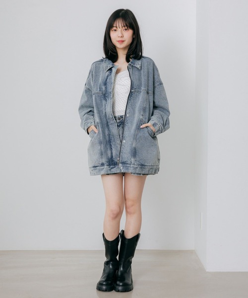 「Heather」 デニムジャケット FREE ブルー レディース_画像6