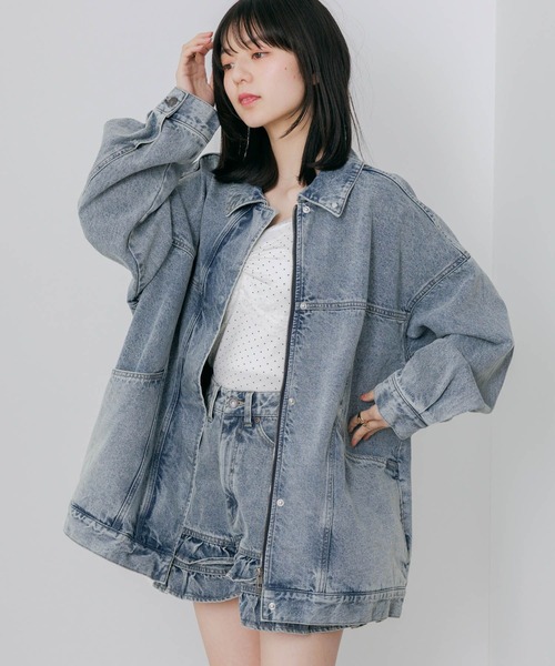 「Heather」 デニムジャケット FREE ブルー レディース_画像8