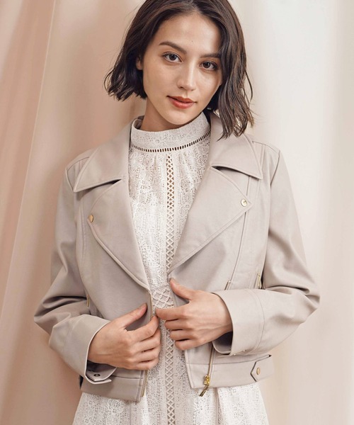 Noela - Noela♡オータムライダースジャケット NOELA（ノエラ） ライダースジャケット フリー ベージュ レディース