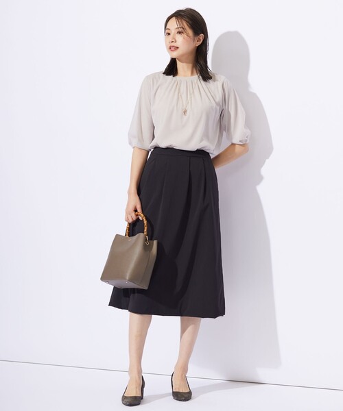 「J.PRESS」 半袖カットソー LARGE ベージュ レディース_画像2