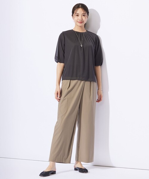 「J.PRESS」 半袖カットソー LARGE ベージュ レディース_画像4