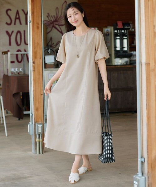 「Tiaclasse」 半袖ワンピース X-LARGE ブラック レディース_画像4