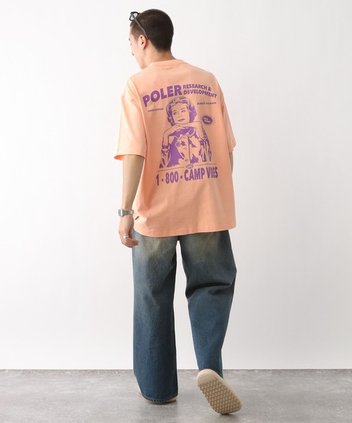 「POLeR」 半袖Tシャツ MEDIUM ピンク メンズ_画像9
