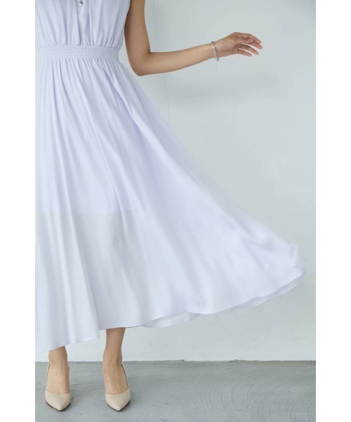 新品 M.deux 女神ワンピース 淡いグレー ノースリーブ ロング M.deux（エムドゥ） ワンピース M.deuxの女神ワンピース/大人のきれい