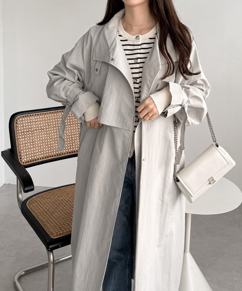 andme（アンドミー） トレンチコート コート 2wayスタンドカラー