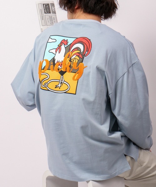 ATELANE tシャツ バックプリント刺繍ロングスリーブTシャツ
