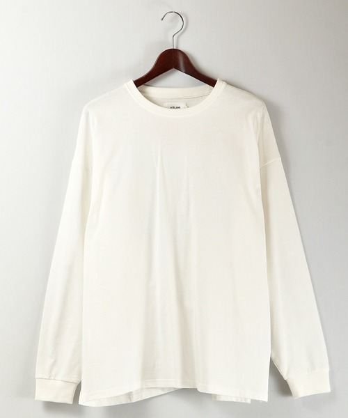 ATELANE tシャツ バックプリント刺繍ロングスリーブTシャツ