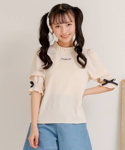 child woman FINX ボリューム袖ブラウス ピンク child woman FINX ボリューム袖ブラウス ピンク - メルカリ