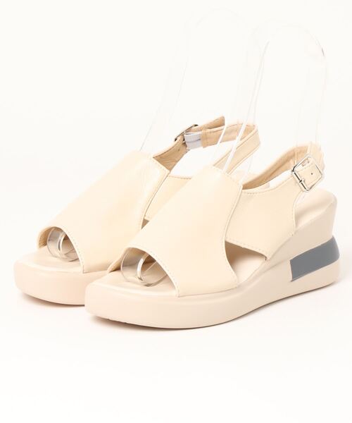 STYLEBLOCK サンダル PUレザー太アッパーウェッジソールサンダル