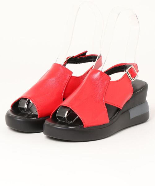 STYLEBLOCK サンダル PUレザー太アッパーウェッジソールサンダル