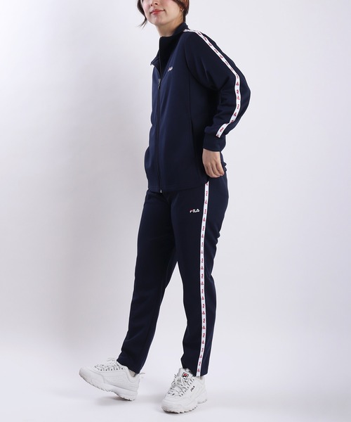 フィラ　セットアップ　ネイビー FILA（フィラ） ジャージ スムースジャージ ロゴテープ付きジャージ