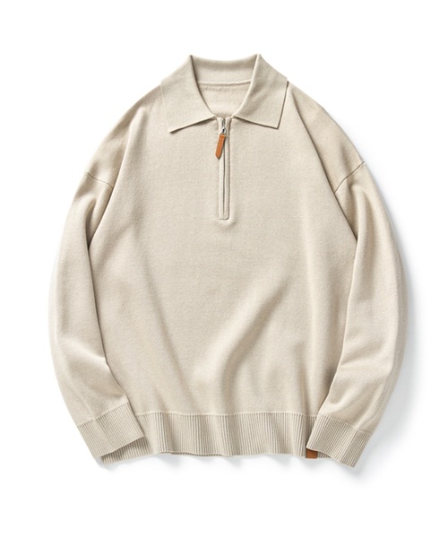 Cloudstyle ポロシャツ 「Cloudstyle」ハーフジップ ニットポロ