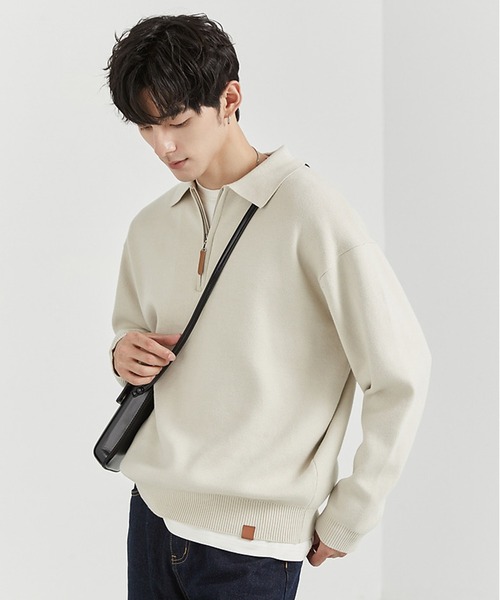 Cloudstyle ポロシャツ 「Cloudstyle」ハーフジップ ニットポロ