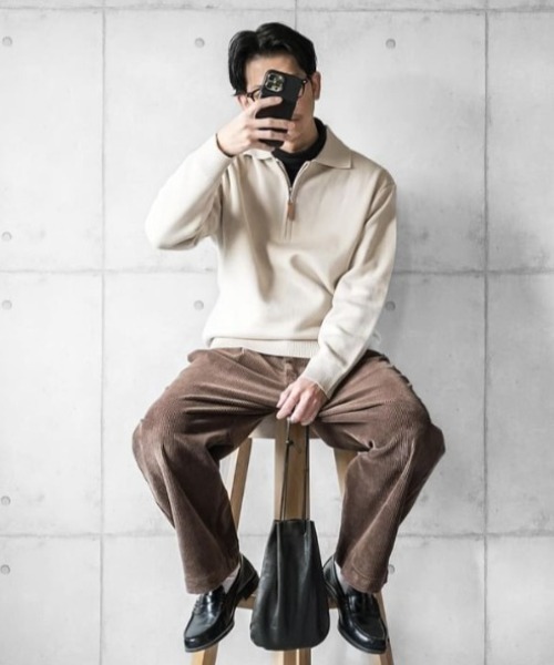 Cloudstyle セーター ニット 「Cloudstyle」ポロネック ハーフジップ